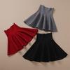 Women High Waist Knitting Woolen Skirt Ladies Slim Elastic Pleated Flared Skirts