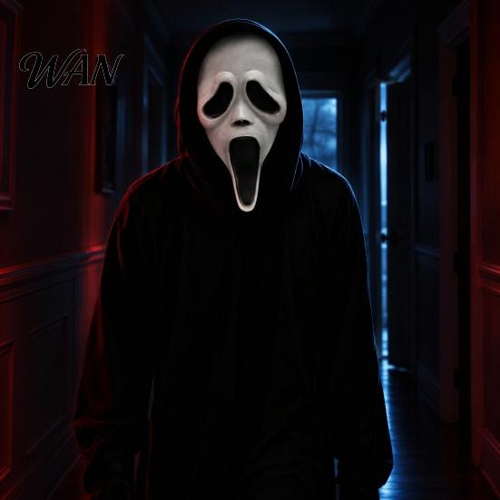 Halloween Costume Essentials for Men Women Horror Headgear, Full Face Mesh Guard Adults, Breathable Foldable Elastic Fabric Hood, Scary Skeleton Ghost