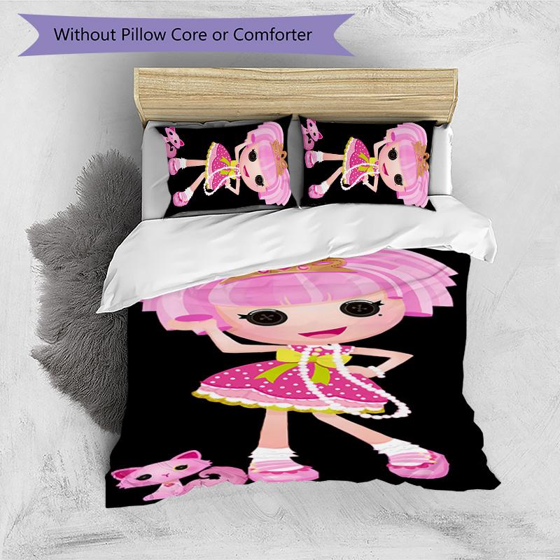3pcs Lalaloopsy pattern bedding set duvet cover set includes duvet cover &pillowcases,perfect all season bedroom decoration&gift