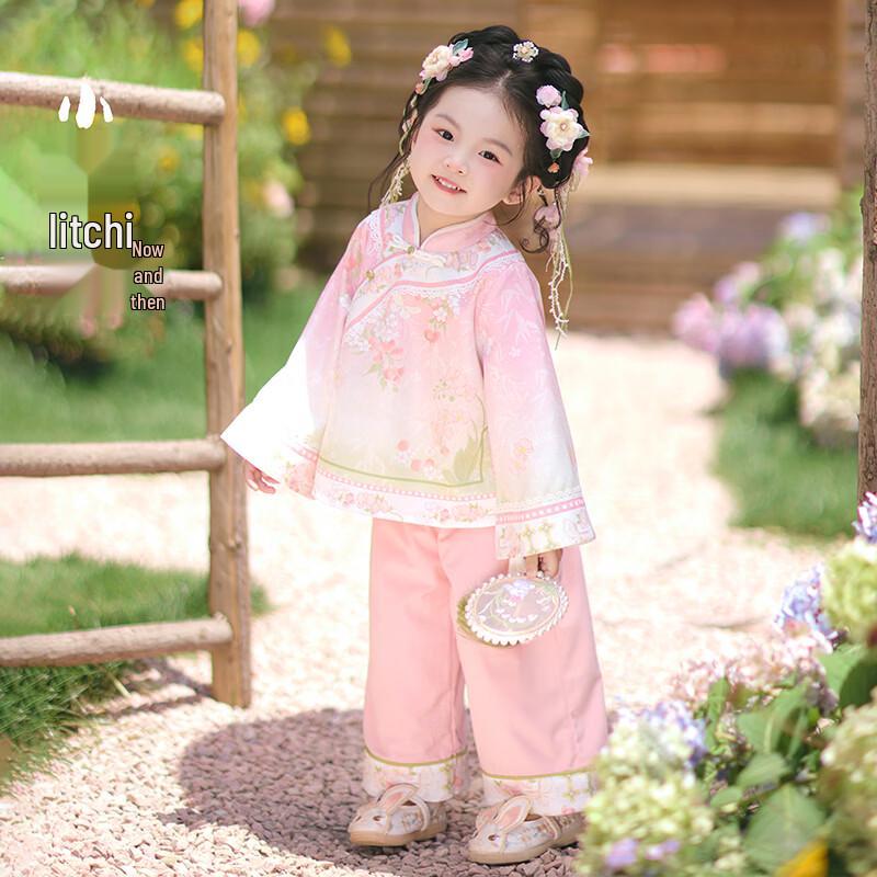 Новый набор Hanfu в китайском стиле для девочек, костюм Тан