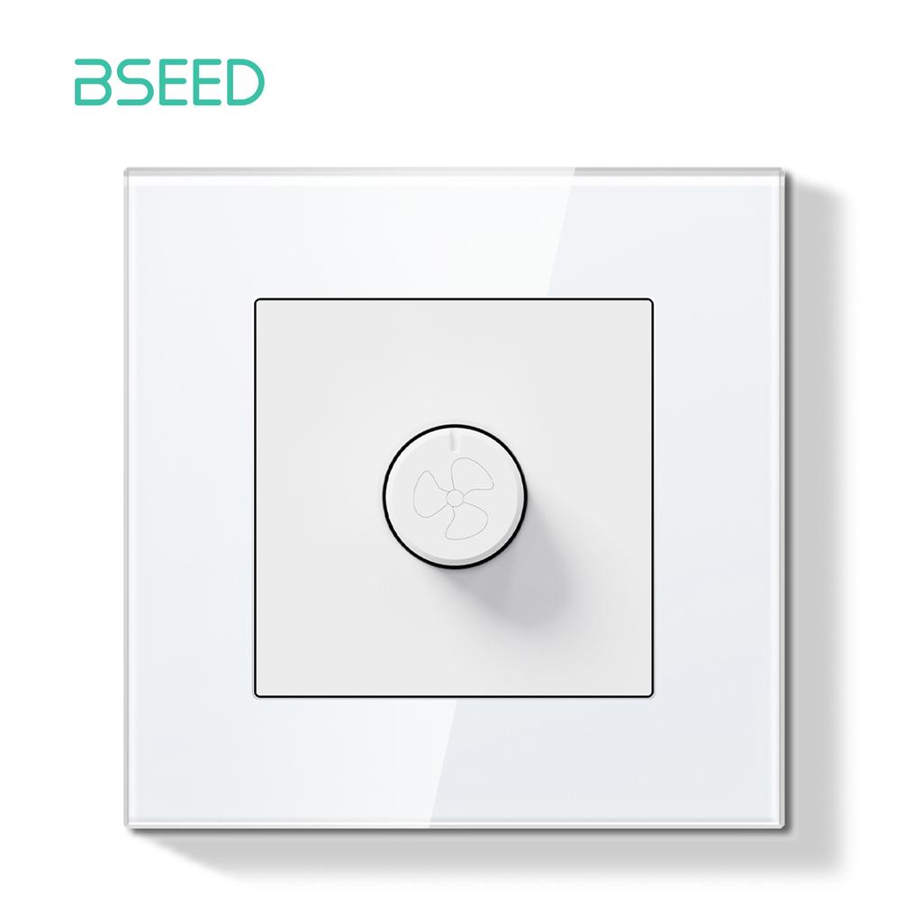 BSEED Switch Light Switch White Glass Frame Wall Power Sockets USB-C Phone Charge E-Series EU Standard 1 Way