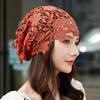 Women's Spring Summer Hollow Out Rhinestone Trimmed Ponytail Headscarf Hat Versatile Scarf Tied Multi Use Crochet Head Wrapping Hat
