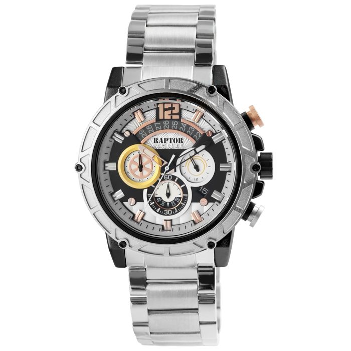Montre - RAPTOR - Rakan - Boîtier 48 mm - Bracelet acier 24 mm - Étanchéité 3 ATM
