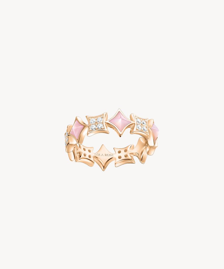 Женское кольцо Lola Rose Starry Pink с розовым перламутром и драгоценным камнем