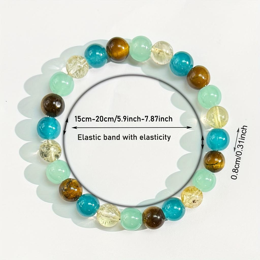 Новый браслет из дымчатого кристалла с тигровым глазом, эластичный браслет ручной работы, оптовая продажа, оптимизм и счастье, рождественский подарок для семьи