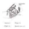 2025 New Rainbow Zircon Leaf Ring Women's Titanium Steel Adjustable Opening Fashion Charm Jewelry Accessories