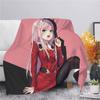 Anime Darling In The Franxx Zero Two 3D Print Throw Blanket Adult Children's Blanket Sofa Bed Blanket Super Soft Warm