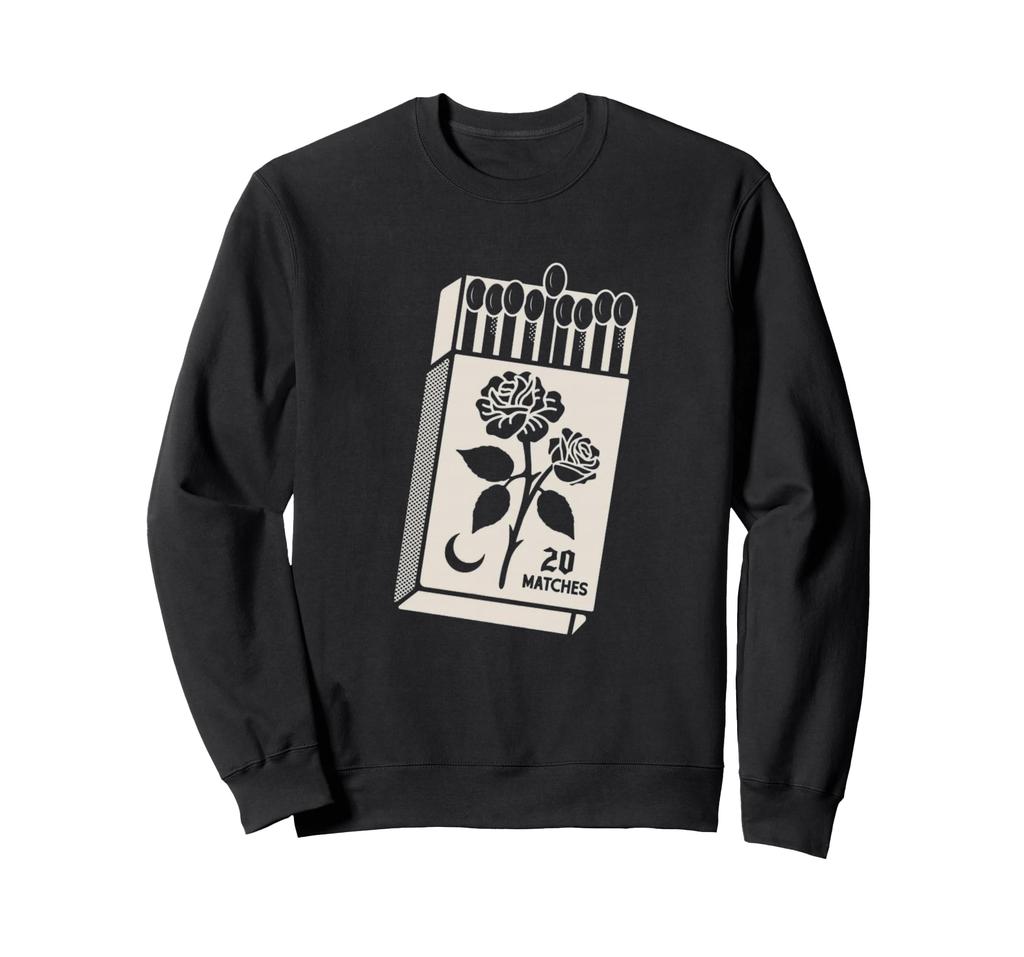 Vintage Match & Rose Matchbox Retro 20 Match Moon Art Sweatshirt