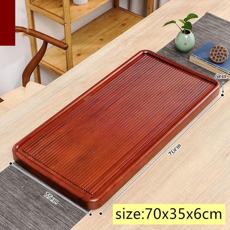 Натуральный деревянный чайный поднос, китайский чайный столик, органайзер для чайной посуды, высокое качество, двойное использование, сервировочный поднос из цельного дерева, аксессуары