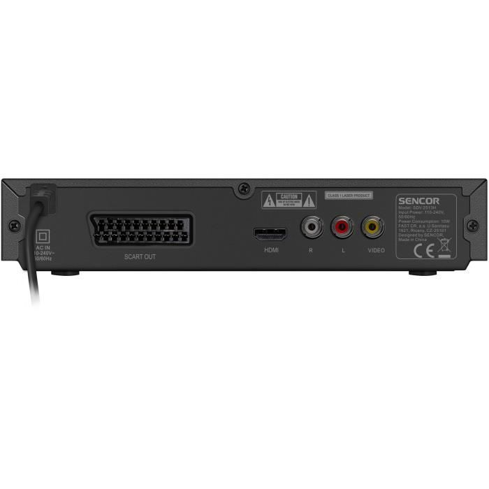 Lecteur DVD - Sencor - SDV 2513H - Port USB - Sortie HDMI et péritel - Noir