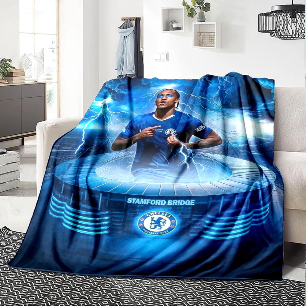 Chelsea Fc Football Player Blanket Warmthful Decor Great for Livingroom Office Seaside for All Occasions Stylish Decor