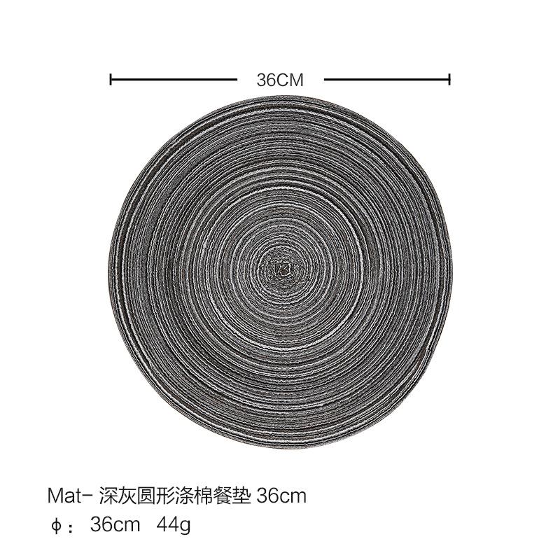 Spot straight hair for round polyester cotton placemat large table mat woven household pot mat coaster tableware