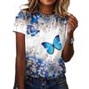 Летняя 3D футболка с принтом бабочки, короткий рукав, футболка, топ
