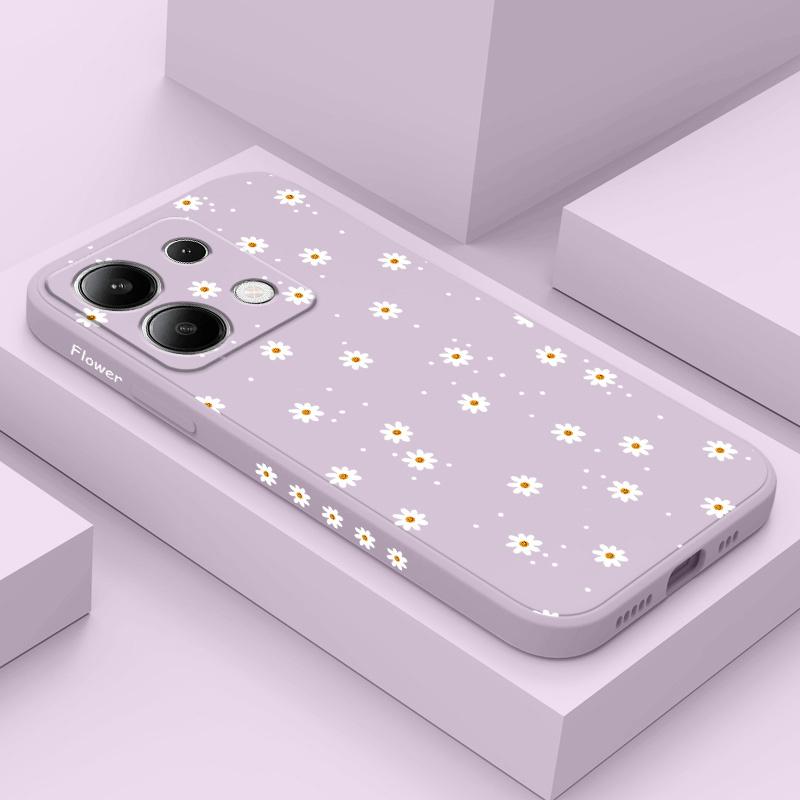 Чехол для телефона с цветами ромашки для Xiaomi Redmi Note 13 12 12S 11 11S 10 10S 9 9S Pro Plus 4G 5G Жидкий силиконовый чехол