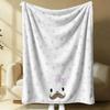 Sanrio Lovely Hello Kitty Plush Flannel Blanket Blue & White Stripe Lightweight Throw Bed Sofa Cover School Office Nap Shawl