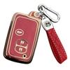 ZANEKO Prius Ski Case Aqua Key Cover for Toyota 86 Crown Land Cruiser Prado Smart Key Case (Red, 3 Buttons)