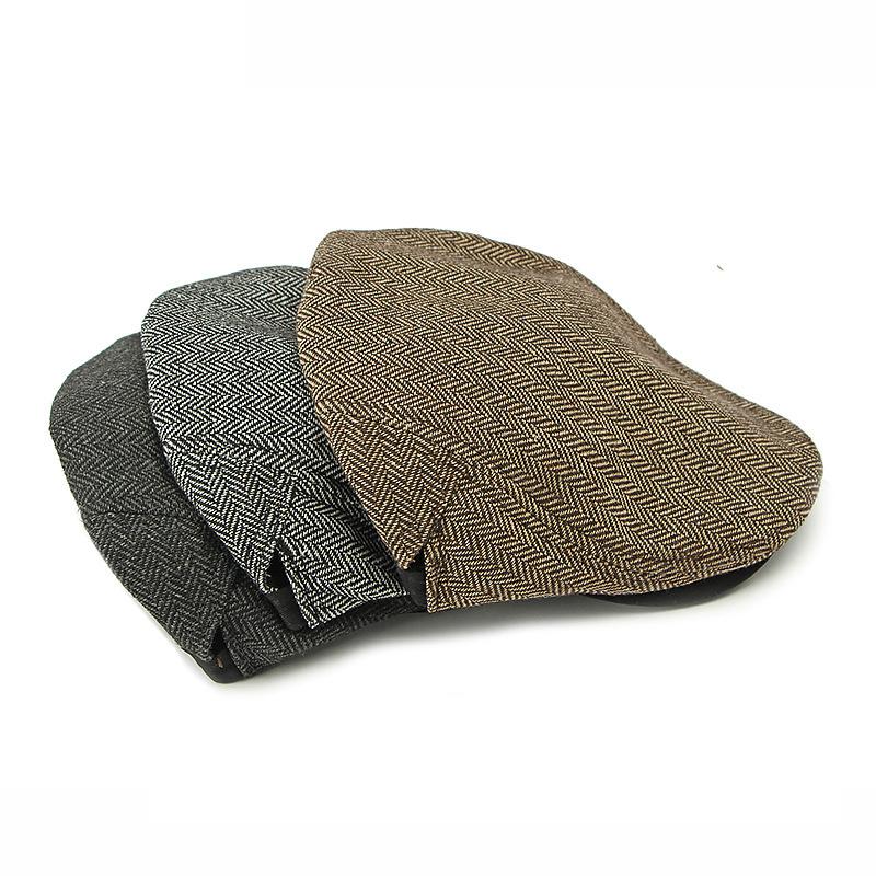 Осенне-зимняя мужская берет британская винтажная кепка с елочкой, теплая шапка маляра