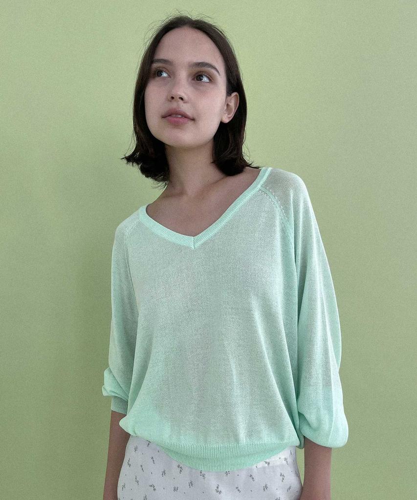 STUDIO SALT Classic Summer V-Neck Pullover_Mint