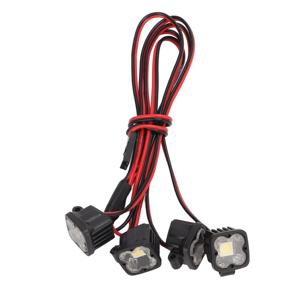 RC Headlight 5‑7.4V 4LED White Light RC LED Headlights RC LED Lights With Plastic for 1Celsius10 RC Crawler