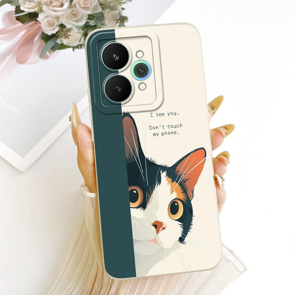 Чехол для Realme 15 Pro Корпус RMX5101 Силиконовый Роскошный Модный Цветы Каваи Милый Расписной Ударопрочный Чехол для Телефона