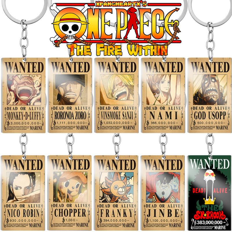 Горячий Аниме One Piece Металлический Брелок Аксессуары Мультяшный Луффи Ника Зоро Фигурки Действия Wanted Брелок для Ключей Автомобиля Цепочка Подарки