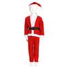 1 Set Christmas Workmanship Top Santa Claus Costume Fine Kids Hat Pants Belt Set for