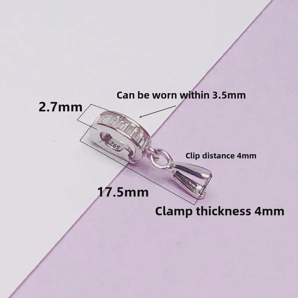Серебряная застежка-клипса двойная из стерлингового серебра 925 пробы для подвески и нефритовых аксессуаров