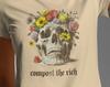Compost The Rich Shirt - Skull Floral Communist Tee - Retro Light Design Shirt - Unisex Political T-shirt