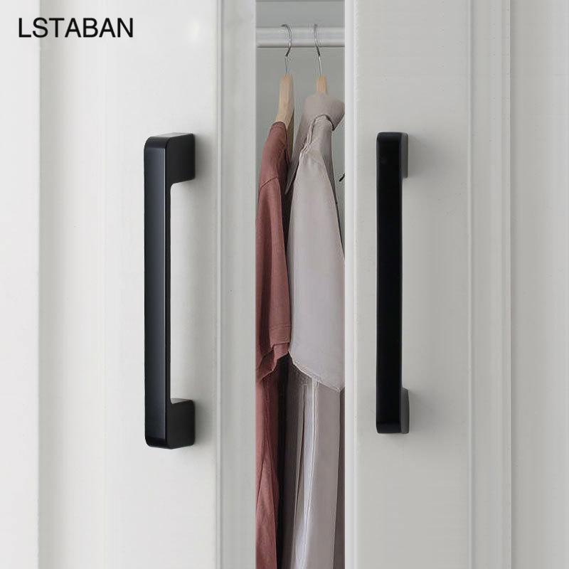 Solid Modern Simple Furniture Hardware Accessories Drawer Cabinet Door Handle American Black Cabinet Wardrobe Single Hole Knobs