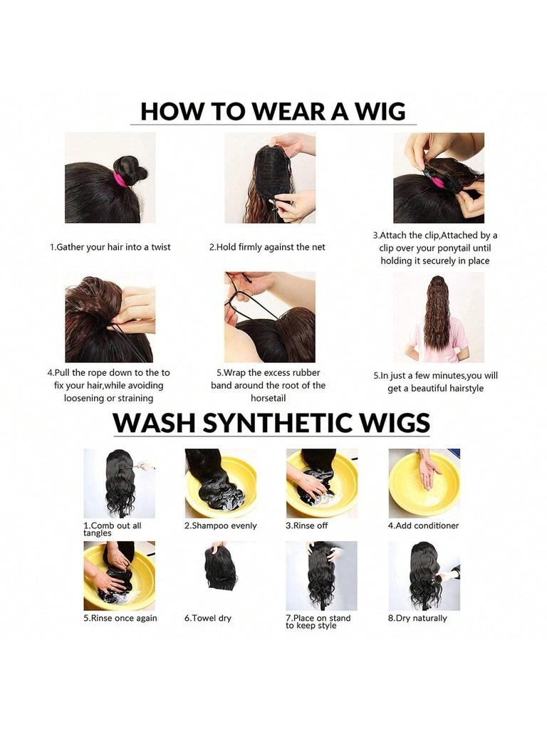 Синтетический парик для наращивания волос «конский хвост» 8 дюймов, короткий, вьющийся, волнистый, регулируемый, с завязками, накладной хвост для женщин, ежедневное использование