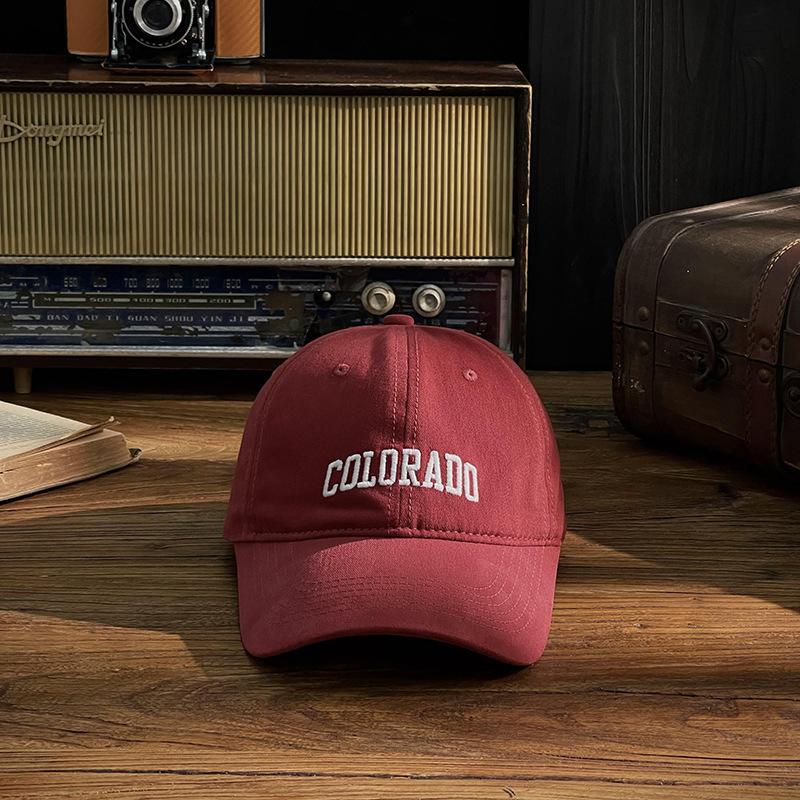 High-quality brushed cotton soft-top baseball cap, Korean-style versatile lettered autumn/winter hat, trendy and face-slimming duckbill cap for women