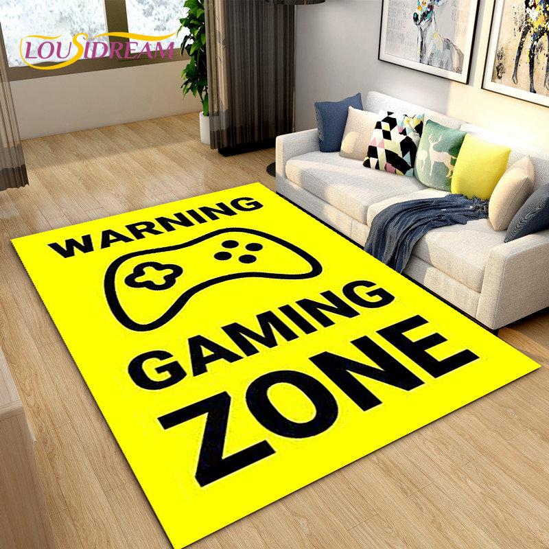 3D Cartoon Game Gamer Zone Controller Area Rug,Carpet Rug for Living Room Bedroom Sofa Decoration,Child Play Non-slip Floor Mat