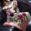 1pc Flannel Minnie Mouse Floral Bedding Throw Blanket Sofa Cover Gift Home Decorative Lightweight Soft Warm
