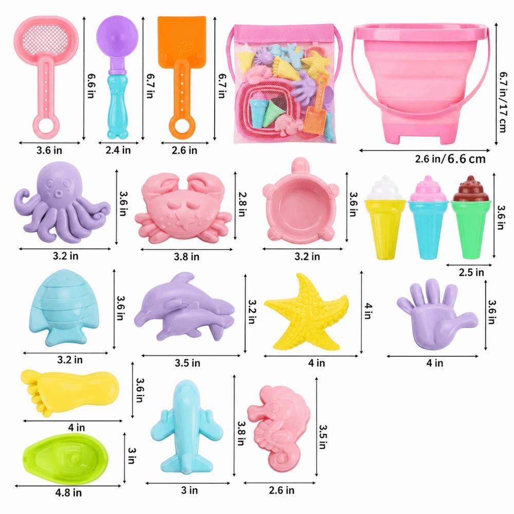 18/20/22/26PCS Mixed Shape Beach Toy Set Sand Model Sand Mold Toys Travel Sand Toys Travel Use