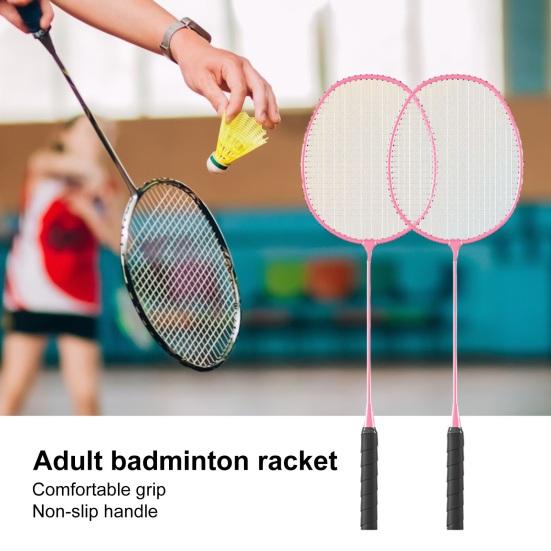 1 комплект ракеток для бадминтона, набор для взрослых, ракетка для бадминтона из сплава на 2 игрока с нескользящими ручками, профессиональное сменное оборудование для тренировок по бадминтону