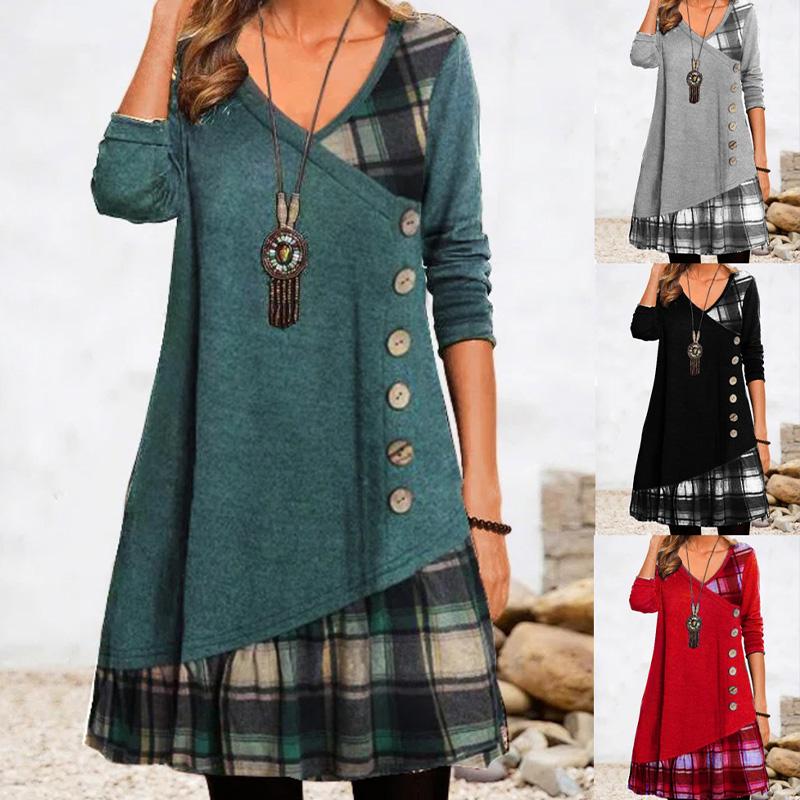 Женское платье-макси с длинным рукавом в стиле пэчворк, повседневное, в стиле бохо, свободного кроя, с цветочным принтом