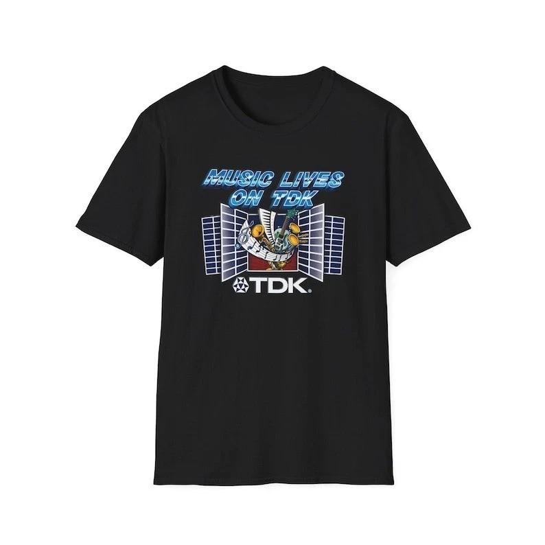 Music lives on Retro Boombox, TDK T-Shirt, Tape Deck Graphics Stranger Meme