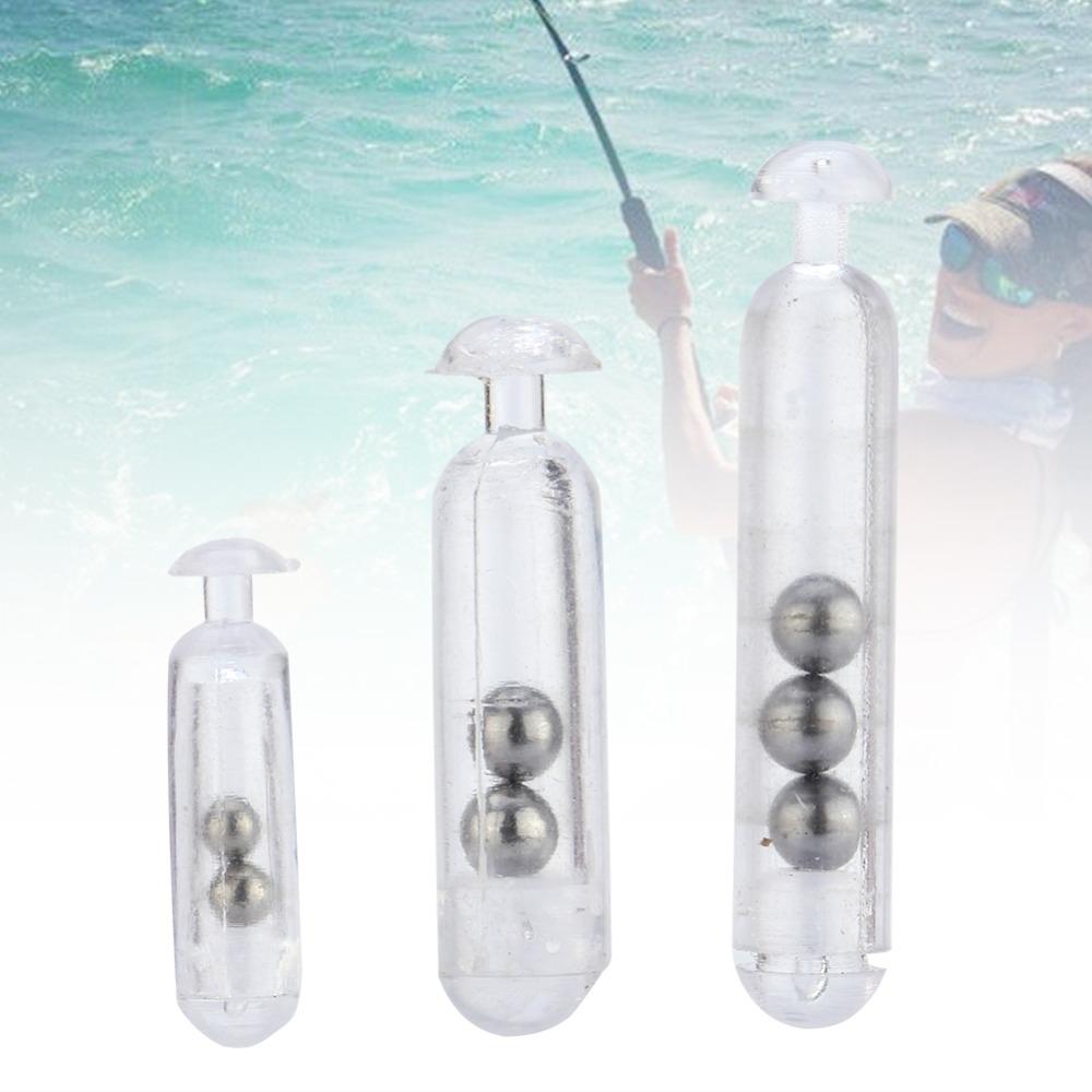 Transparent Fishing Lure Insert Tube with Metal Ball Lure Insert Fishing Rattles Fly Tie Tying