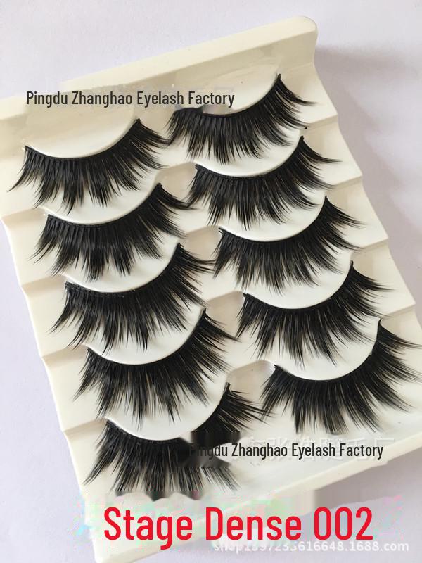 Smokey Makeup Cross Thick False Eyelashes - 5 Pairs, Black, Blue, Purple, Brown, Stage Series