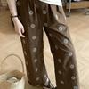 Pants for Women Elastic High Waist Long Trousers Plus Size Thickened Stretchy Versatile Casual Wide Leg Sleep Pants