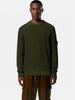 STONE 25FW Unisex Ribbed Badge Crew Neck Knitwear Sweater