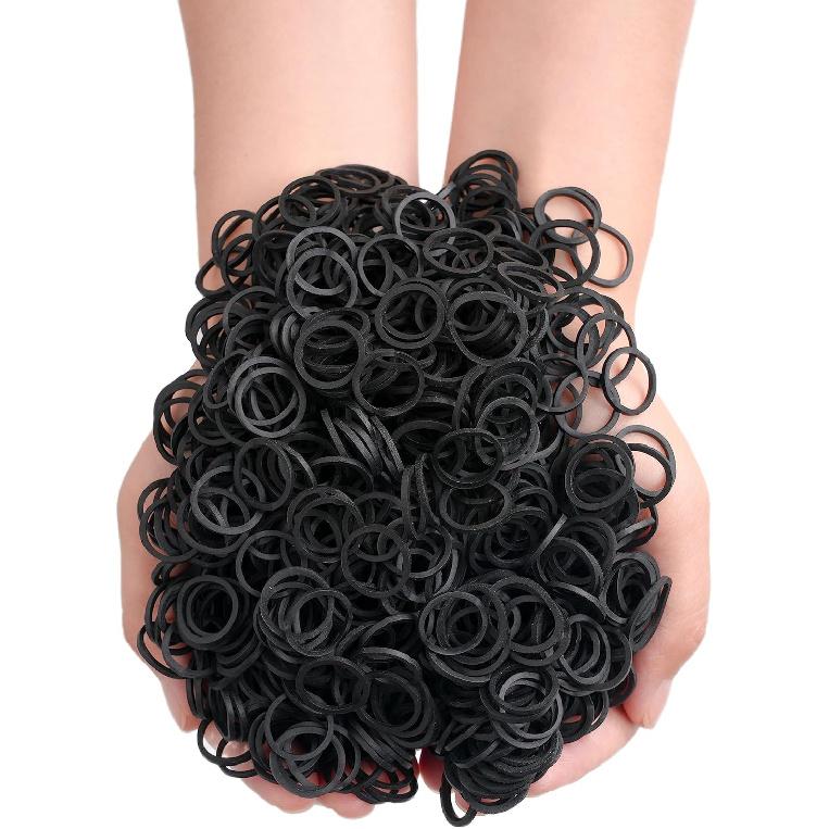 Rubber Bands mini 2000pcs rubber band black 0.5inch small Rubber Band Mini Soft Elastic Bands for Braids Diameter 13mm rubber bands for Office