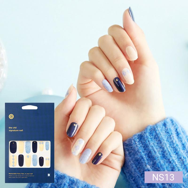 Теплые тона наклейки для ногтей 24 шт. | Самоклеящиеся полоски, Микс карамели и клетки, Быстрый 5-минутный маникюр