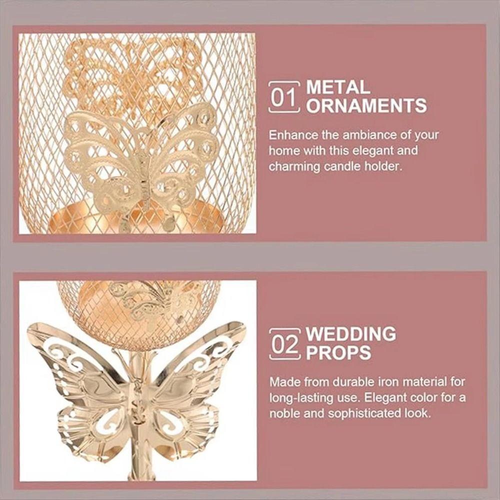 Iron Art Roman Column Candlestick Non-slip Vintage Candle Stand Wedding Decor