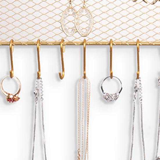 Настенный держатель для сережек, настенный органайзер для ювелирных изделий, простая установка, многоцелевая подвесная стойка для ювелирных изделий с крючками
