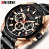 Casual Sporty Wristwatches Stainless Steel Band Chronograph Clock Men's Watches Luxury Original Quartz Clock Male