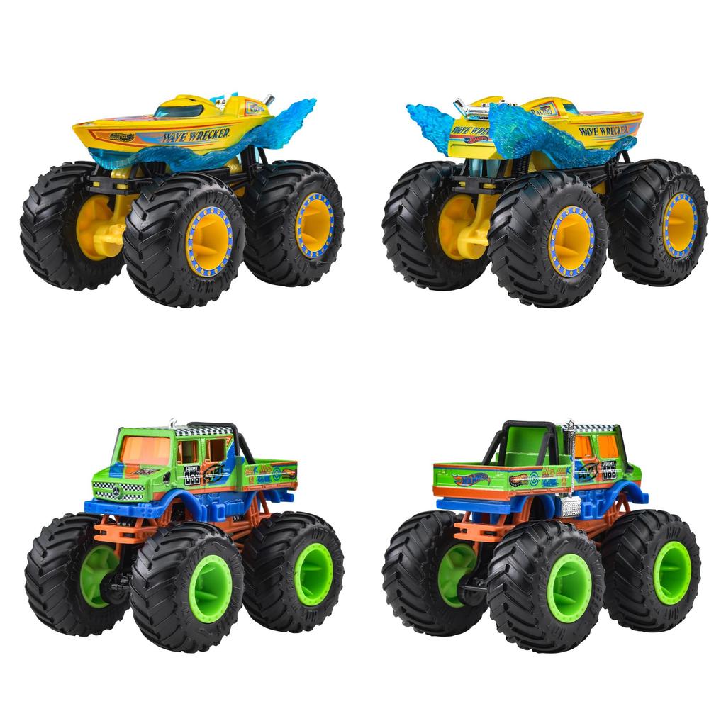 Hot Wheels Ассортимент Монстр-траков 8 Миниатюрных Наборов в Коробке 164 - Транспортные Средства/Игрушки - (Возраст 3+) - Многоцветный FYJ44-982A