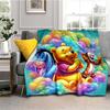 This Winnie The Pooh Sportswear Cartoon Blanket Is Suitable for Use on Sofa Bed Travel and Other Occasions Making It  Great Gift