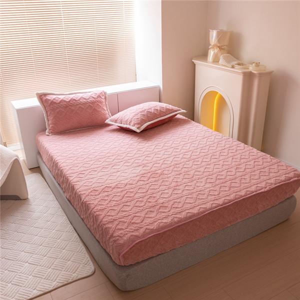 Зимняя бархатная простыня на подкладке из тафты, теплая простыня из мягкого кораллового флиса с резинкой, утепленное плюшевое меховое покрывало, наматрасник (Нет наволочек)