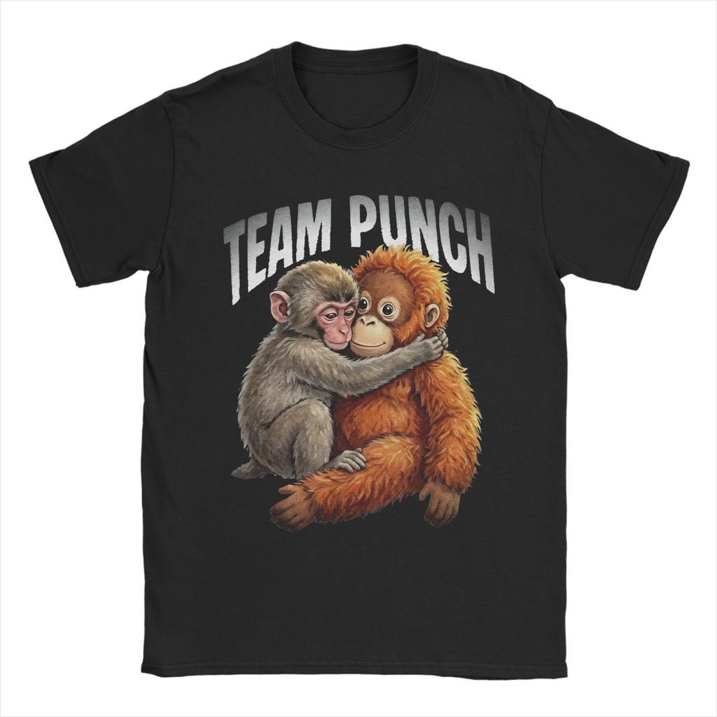 Punch Monkey Funny Animal T Shirt for Men 100 Cotton Fashion for Male TShirts Crew Neck Tees Short Sleeve Tops Graphic